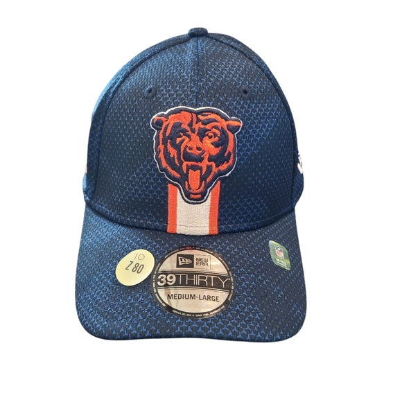 Men's Chicago Bears New Era Navy 2024 Sideline Logo 39THIRTY Flex Hat Size M/L - Picture 1 of 9
